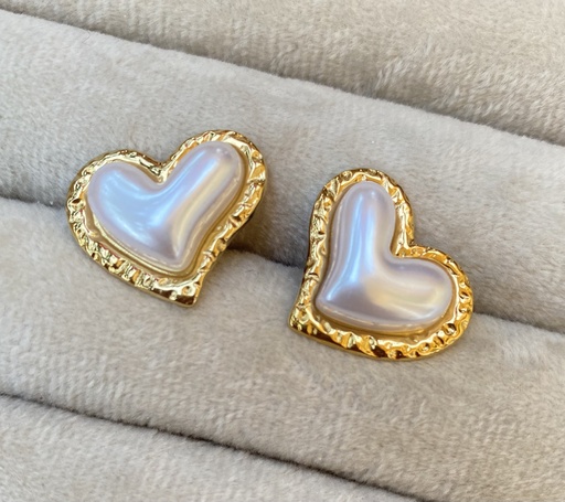 [15043] Pearl Heart Earings 
