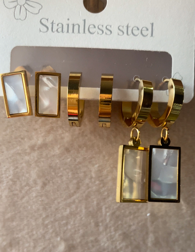 [15053] Marble card Earings 